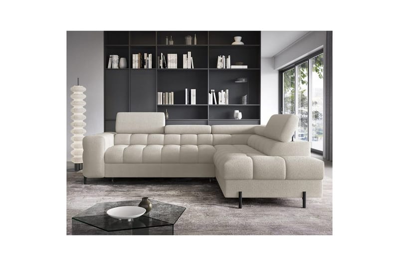 Hjørnesofa Eltap Ferucce 276x200x93 cm - Royal 18, Lys Beige, Højre - Møbler - Sofaer - Sovesofaer