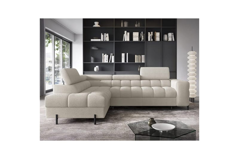 Hjørnesofa Eltap Ferucce 276x200x93 cm - Royal 18, Lys Beige, Venstre - Møbler - Sofaer - Sovesofaer