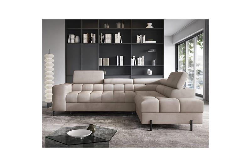 Hjørnesofa Eltap Ferucce 276x200x93 cm - Paros 02, Beige, Højre - Møbler - Sofaer - Sovesofaer