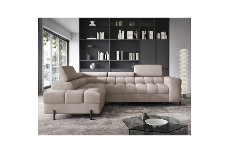Hjørnesofa Eltap Ferucce 276x200x93 cm - Paros 02, Beige, Venstre - Møbler - Sofaer - Sovesofaer