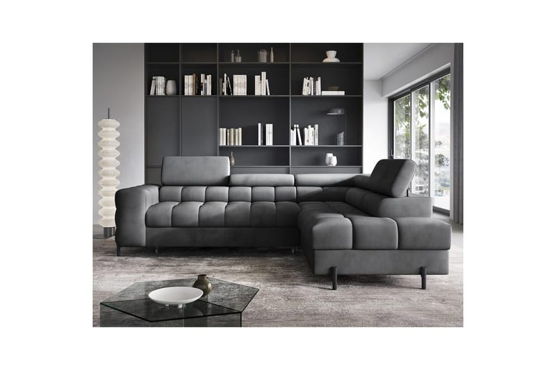 Hjørnesofa Eltap Ferucce 276x200x93 cm - Paros 06, Mørk Grå, Højre - Møbler - Sofaer - Sovesofaer