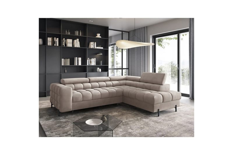 Hjørnesofa Eltap Ferucce 276x200x93 cm - Paros 02, Beige, Højre - Møbler - Sofaer - Sovesofaer