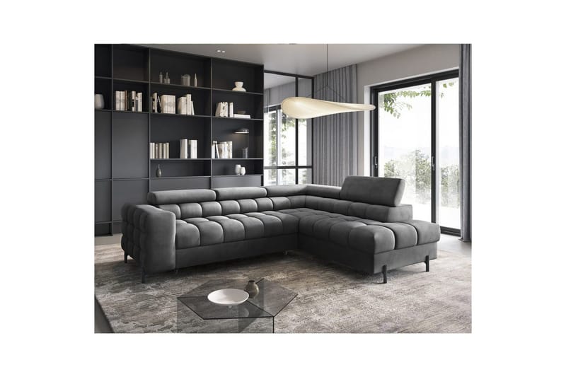 Hjørnesofa Eltap Ferucce 276x200x93 cm - Paros 06, Mørk Grå, Højre - Møbler - Sofaer - Sovesofaer