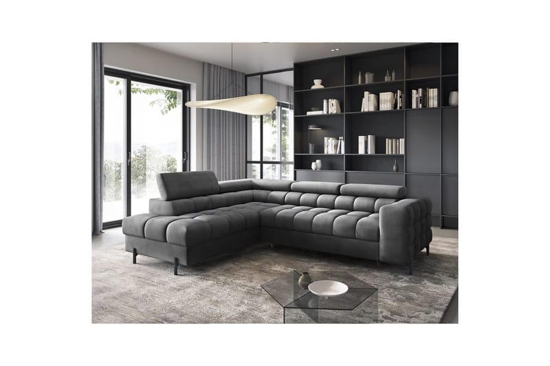 Hjørnesofa Eltap Ferucce 276x200x93 cm - Paros 06, Mørk Grå, Venstre - Møbler - Sofaer - Sovesofaer