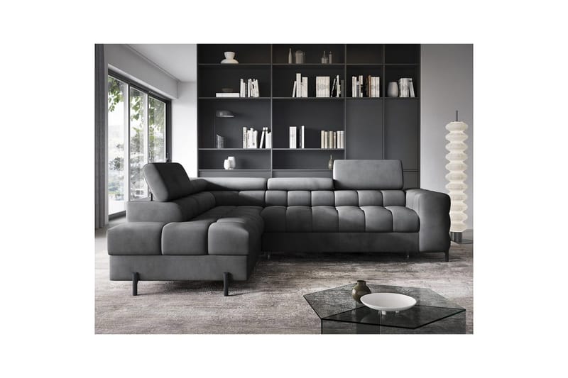 Hjørnesofa Eltap Ferucce 276x200x93 cm - Paros 06, Mørk Grå, Venstre - Møbler - Sofaer - Sovesofaer