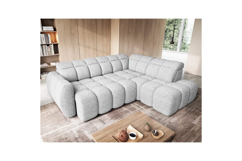 Hjørnesofa Eltap Flconn 258x208x107 cm - Coralline 01, Grå, Højre - Møbler - Sofaer - Sovesofaer