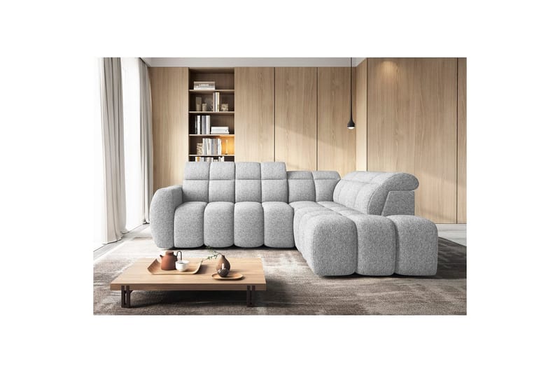 Hjørnesofa Eltap Flconn 258x208x107 cm - Coralline 01, Grå, Højre - Møbler - Sofaer - Sovesofaer