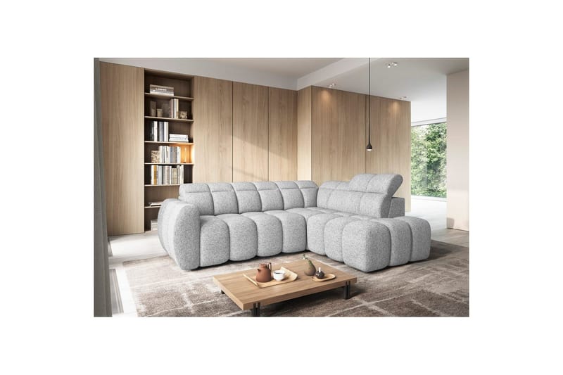 Hjørnesofa Eltap Flconn 258x208x107 cm - Coralline 01, Grå, Højre - Møbler - Sofaer - Sovesofaer