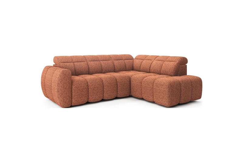 Hjørnesofa Eltap Flconn 258x208x107 cm - Coralline 30, Orange, Højre - Møbler - Sofaer - Sovesofaer