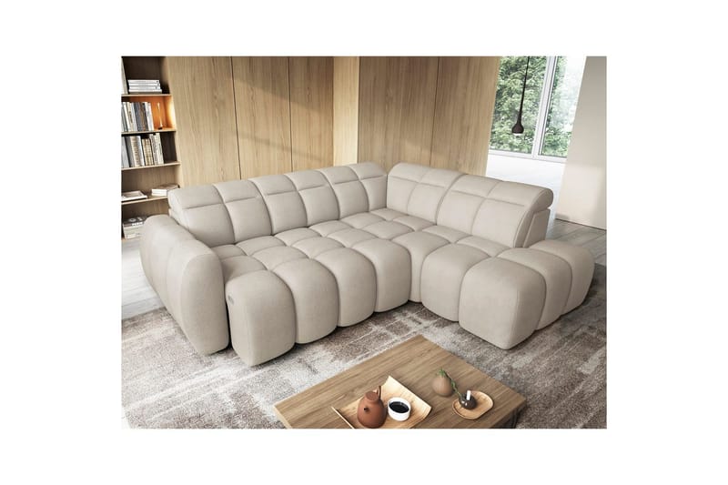 Hjørnesofa Eltap Flconn 258x208x107 cm - Royal 18, Beige, Højre - Møbler - Sofaer - Sovesofaer