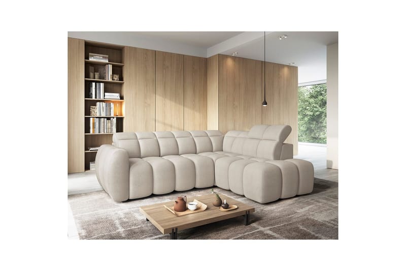 Hjørnesofa Eltap Flconn 258x208x107 cm - Royal 18, Beige, Højre - Møbler - Sofaer - Sovesofaer