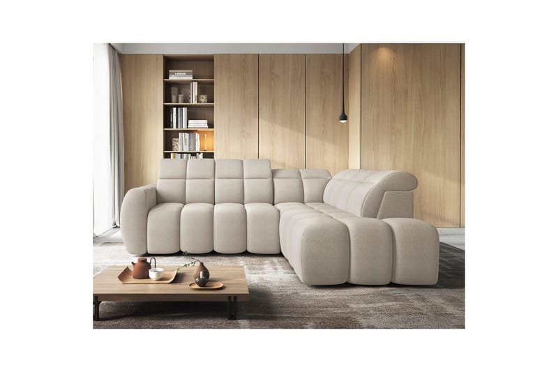 Hjørnesofa Eltap Flconn 258x208x107 cm - Royal 18, Beige, Højre - Møbler - Sofaer - Sovesofaer