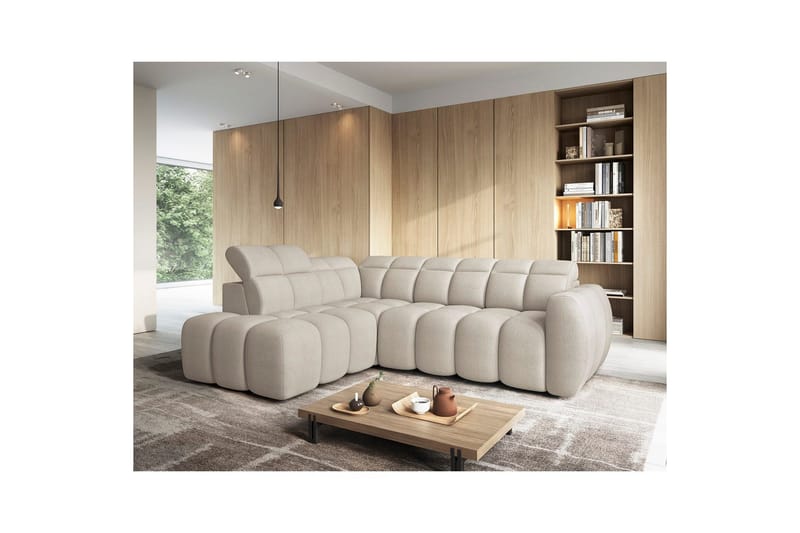 Hjørnesofa Eltap Flconn 258x208x107 cm - Royal 18, Beige, Venstre - Møbler - Sofaer - Sovesofaer