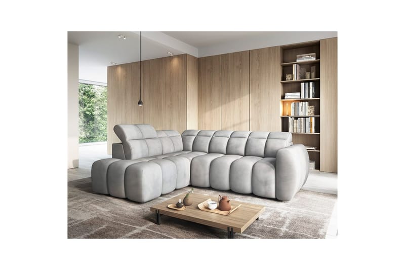 Hjørnesofa Eltap Flconn 258x208x107 cm - Sola 04, Grå, Venstre - Møbler - Sofaer - Sovesofaer