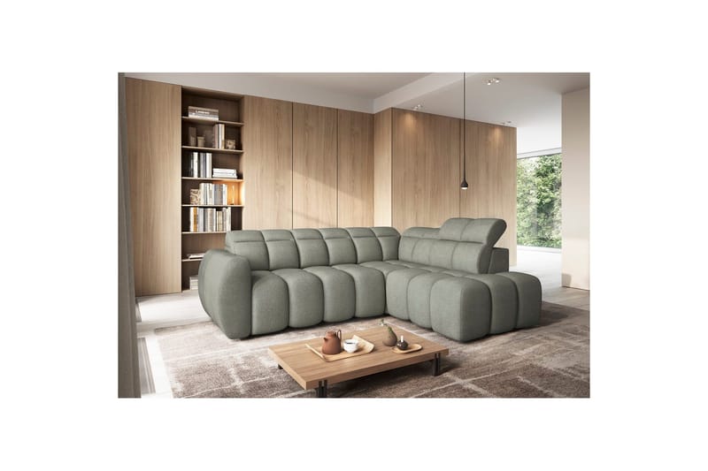 Hjørnesofa Eltap Flconn 258x208x107 cm - Xillar 100, Grøn, Højre - Møbler - Sofaer - Sovesofaer