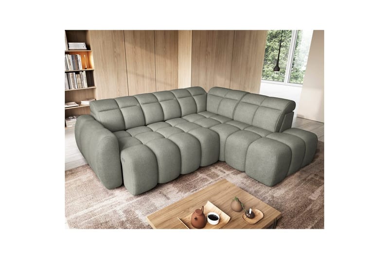 Hjørnesofa Eltap Flconn 258x208x107 cm - Xillar 100, Grøn, Højre - Møbler - Sofaer - Sovesofaer