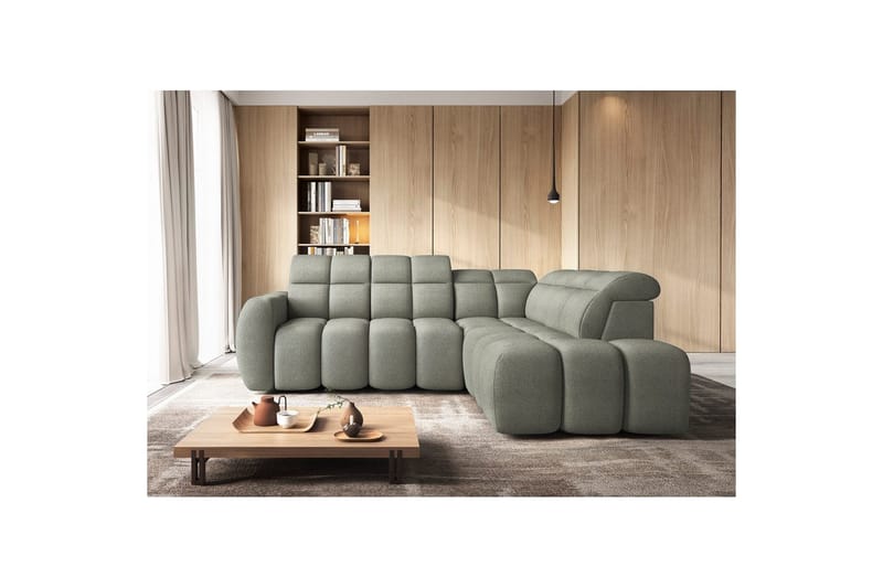 Hjørnesofa Eltap Flconn 258x208x107 cm - Xillar 100, Grøn, Højre - Møbler - Sofaer - Sovesofaer