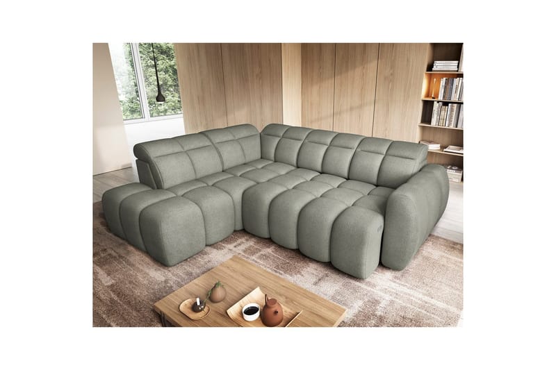 Hjørnesofa Eltap Flconn 258x208x107 cm - Xillar 100, Grøn, Venstre - Møbler - Sofaer - Sovesofaer