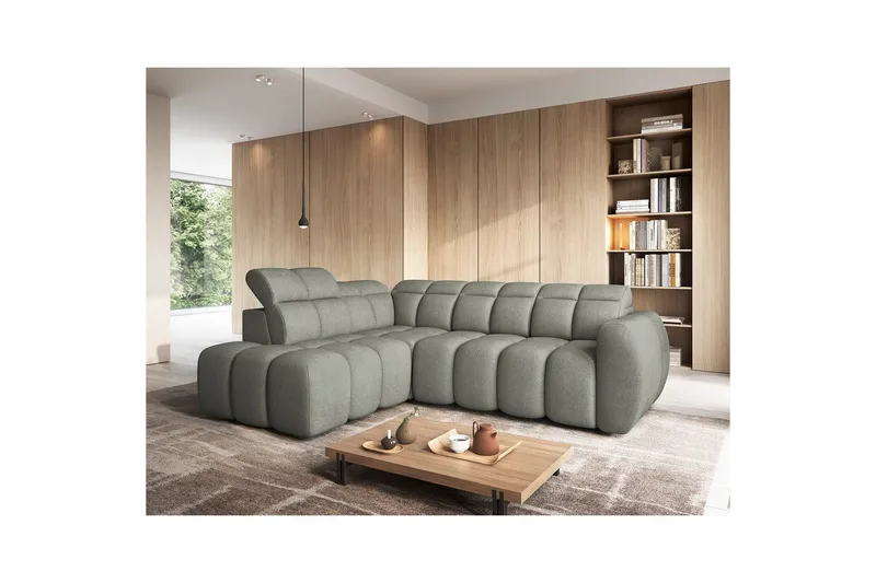 Hjørnesofa Eltap Flconn 258x208x107 cm - Xillar 100, Grøn, Venstre - Møbler - Sofaer - Sovesofaer