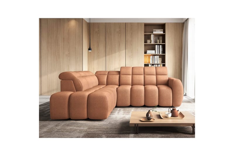 Hjørnesofa Eltap Flconn 258x208x107 cm - Xillar 24, Pink, Venstre - Møbler - Sofaer - Sovesofaer
