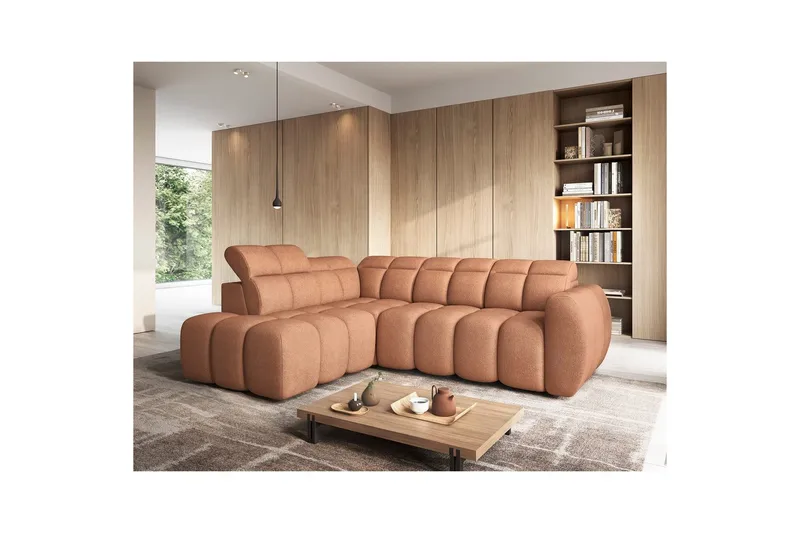 Hjørnesofa Eltap Flconn 258x208x107 cm - Xillar 24, Pink, Venstre - Møbler - Sofaer - Sovesofaer