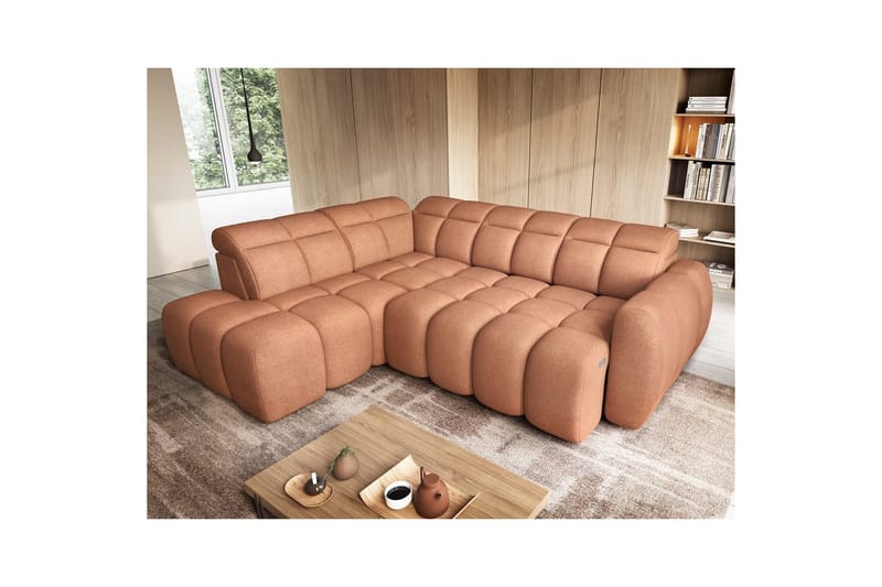 Hjørnesofa Eltap Flconn 258x208x107 cm - Xillar 24, Pink, Venstre - Møbler - Sofaer - Sovesofaer