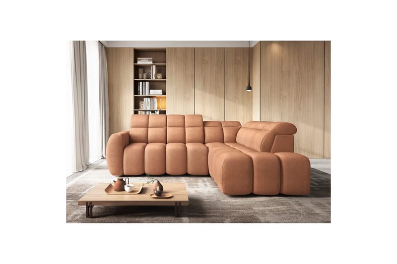 Hjørnesofa Eltap Flconn 258x208x107 cm - Xillar 24, Pink, Højre - Møbler - Sofaer - Sovesofaer