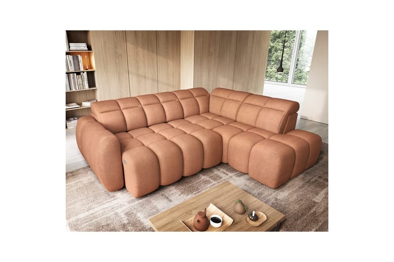 Hjørnesofa Eltap Flconn 258x208x107 cm - Xillar 24, Pink, Højre - Møbler - Sofaer - Sovesofaer