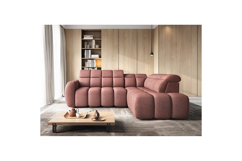 Hjørnesofa Eltap Flconn 258x208x107 cm - Paolli 24, Pink, Højre - Møbler - Sofaer - Sovesofaer