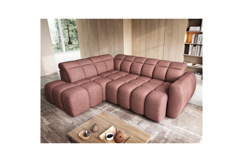 Hjørnesofa Eltap Flconn 258x208x107 cm - Paolli 24, Pink, Venstre - Møbler - Sofaer - Sovesofaer
