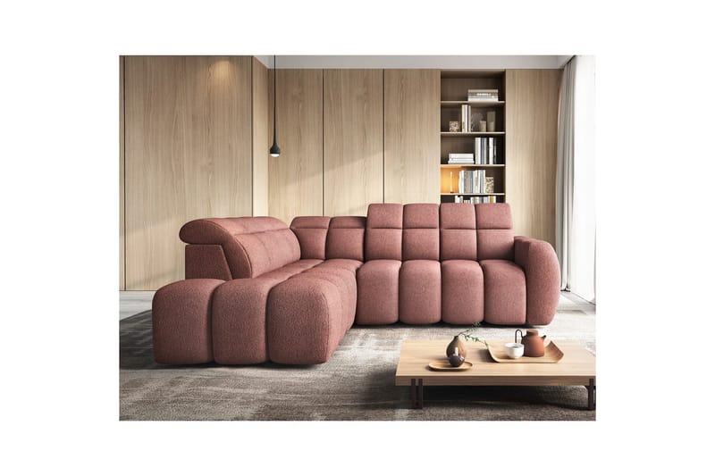Hjørnesofa Eltap Flconn 258x208x107 cm - Paolli 24, Pink, Venstre - Møbler - Sofaer - Sovesofaer