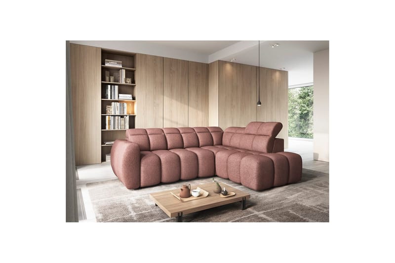 Hjørnesofa Eltap Flconn 258x208x107 cm - Paolli 24, Pink, Højre - Møbler - Sofaer - Sovesofaer