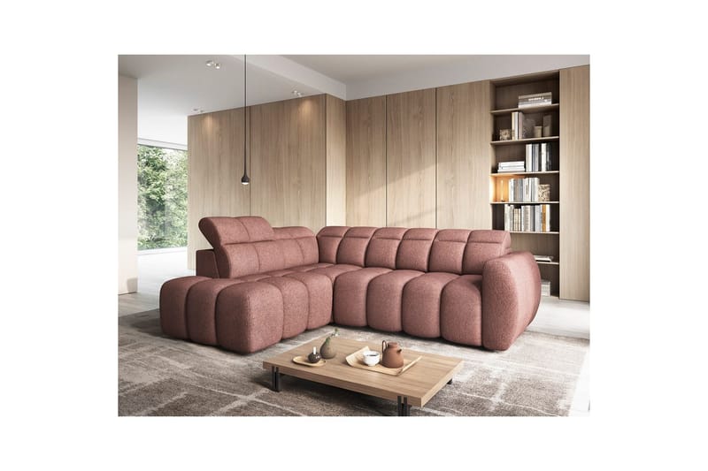 Hjørnesofa Eltap Flconn 258x208x107 cm - Paolli 24, Pink, Venstre - Møbler - Sofaer - Sovesofaer