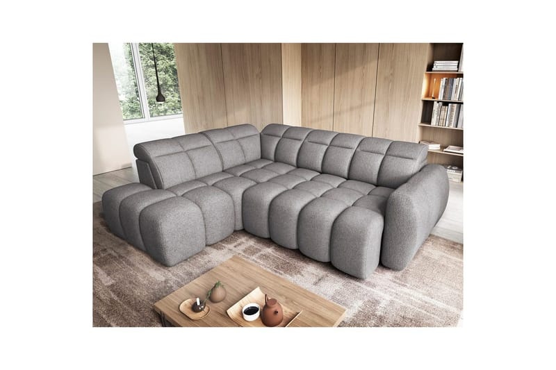 Hjørnesofa Eltap Flconn 258x208x107 cm - Paolli 04, Grå, Venstre - Møbler - Sofaer - Sovesofaer