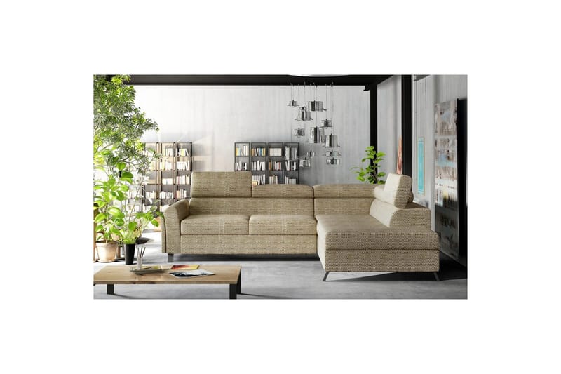 Hjørnesofa Eltap Kairos 265x200x92 cm - Berlin 03, Beige, Højre - Møbler - Sofaer - Sovesofaer