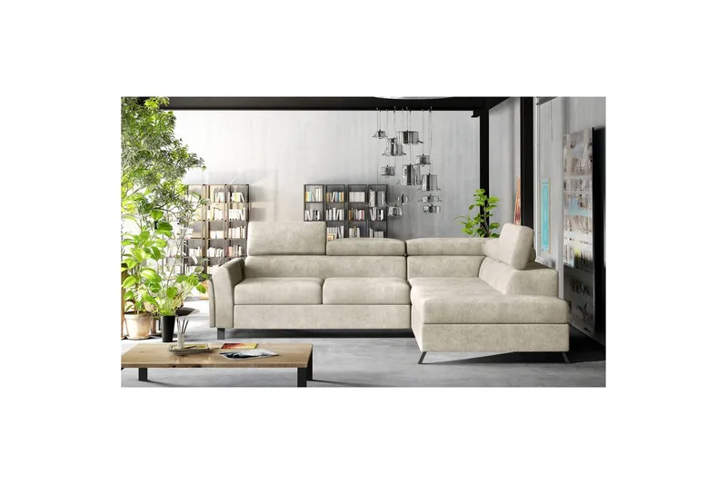 Hjørnesofa Eltap Kairos 265x200x92 cm - Dora 21, Beige, Højre - Møbler - Sofaer - Sovesofaer