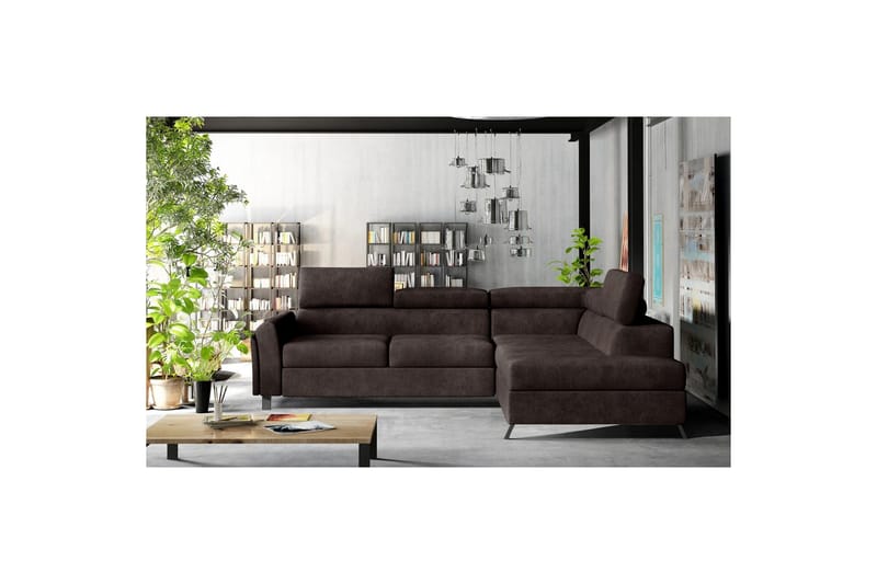 Hjørnesofa Eltap Kairos 265x200x92 cm - Dora 28, Mørk Brun, Højre - Møbler - Sofaer - Sovesofaer