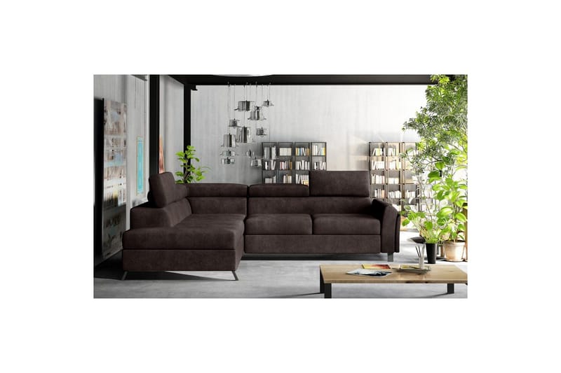 Hjørnesofa Eltap Kairos 265x200x92 cm, Dora 28, Mørk Brun, Venstre