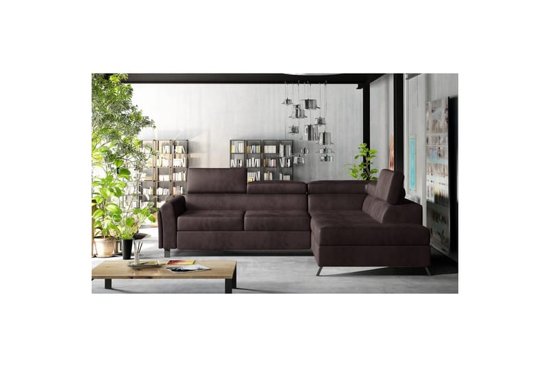 Hjørnesofa Eltap Kairos 265x200x92 cm - Mat Velvet 29, Brun, Højre - Møbler - Sofaer - Sovesofaer
