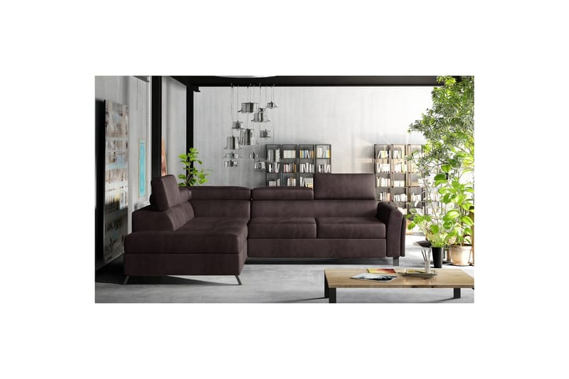 Hjørnesofa Eltap Kairos 265x200x92 cm - Mat Velvet 29, Brun, Venstre - Møbler - Sofaer - Sovesofaer