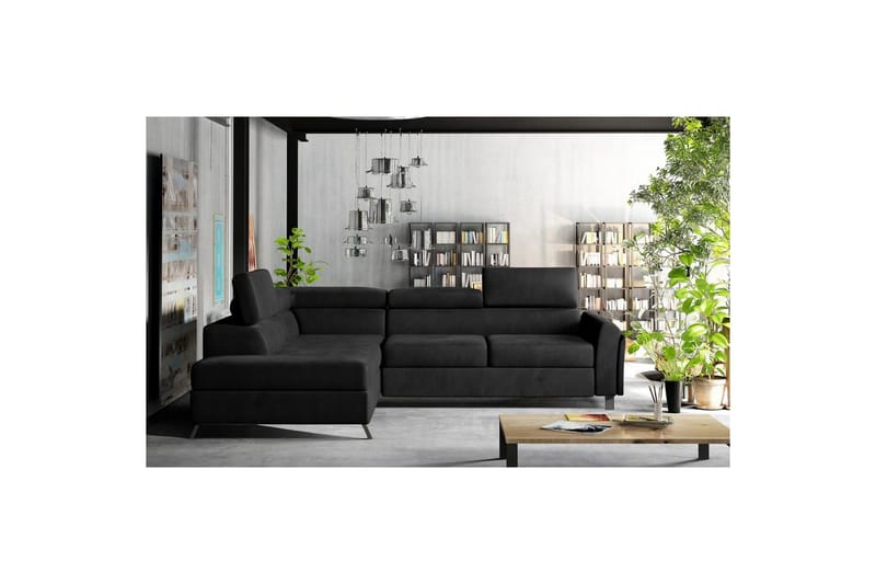 Hjørnesofa Eltap Kairos 265x200x92 cm - Mat Velvet 99, Blå, Venstre - Møbler - Sofaer - Sovesofaer