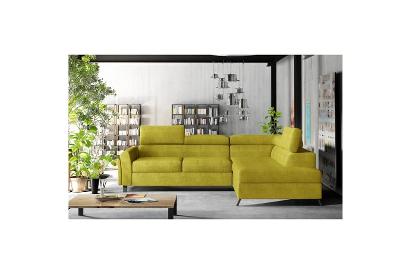 Hjørnesofa Eltap Kairos 265x200x92 cm - Omega 68, Gul, Højre - Møbler - Sofaer - Sovesofaer