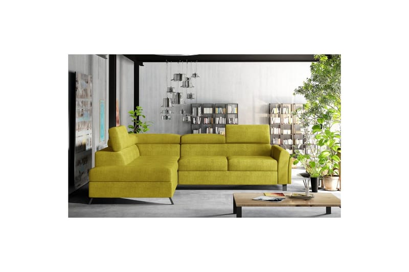 Hjørnesofa Eltap Kairos 265x200x92 cm - Omega 68, Gul, Venstre - Møbler - Sofaer - Sovesofaer