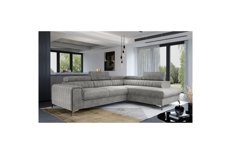 Hjørnesofa Eltap Laurence 278x205x92 cm, Dora 90, Grå, Højre