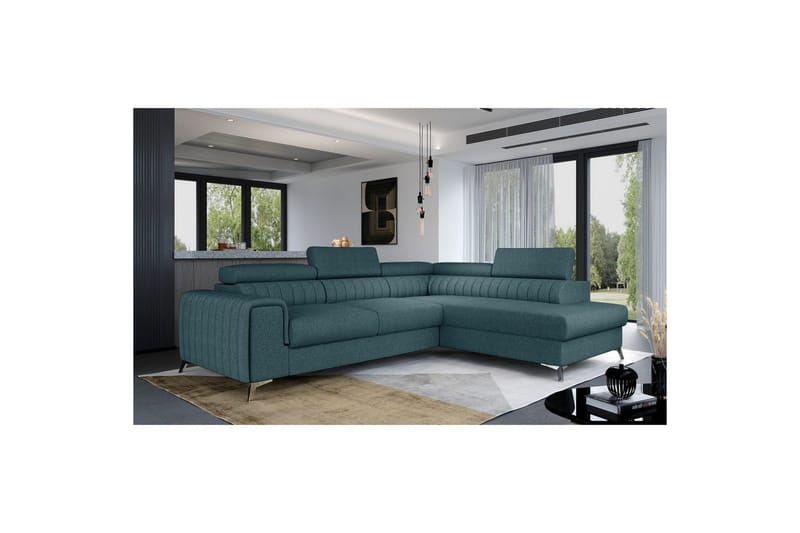 Hjørnesofa Eltap Laurence 278x205x92 cm - Grande 75, Grøn, Højre - Møbler - Sofaer - Sovesofaer