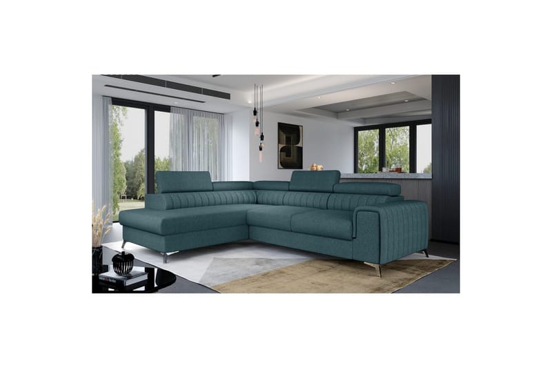 Hjørnesofa Eltap Laurence 278x205x92 cm - Grande 75, Grøn, Venstre - Møbler - Sofaer - Sovesofaer