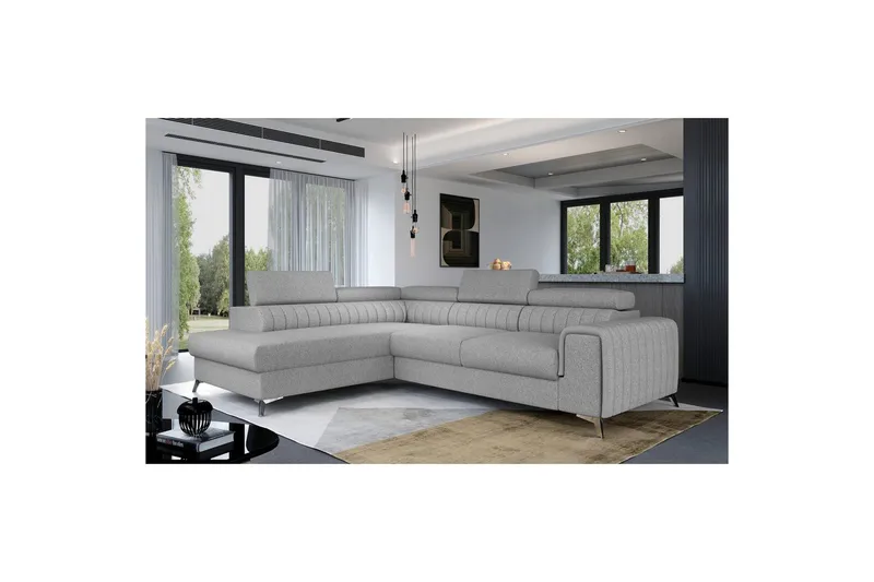 Hjørnesofa Eltap Laurence 278x205x92 cm - Grande 81, Grå, Venstre - Møbler - Sofaer - Sovesofaer