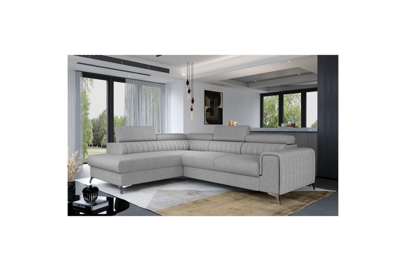 Hjørnesofa Eltap Laurence 278x205x92 cm, Grande 81, Grå, Venstre