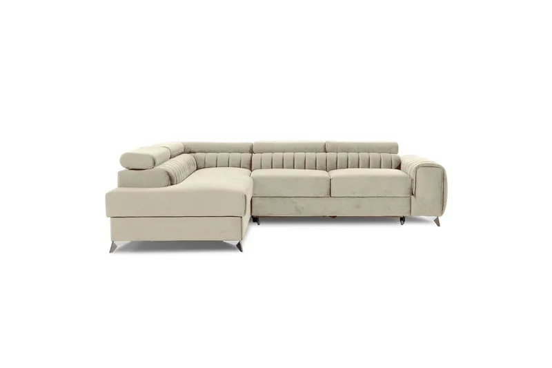 Hjørnesofa Eltap Laurence 278x205x92 cm - Monolith 04, Lys Beige, Venstre - Møbler - Sofaer - Sovesofaer
