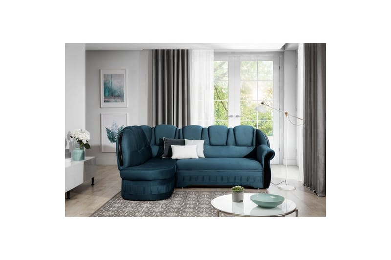 Hjørnesofa Eltap Lord 243x180x112 cm - Monolith 77, Blå, Venstre - Møbler - Sofaer - Sovesofaer